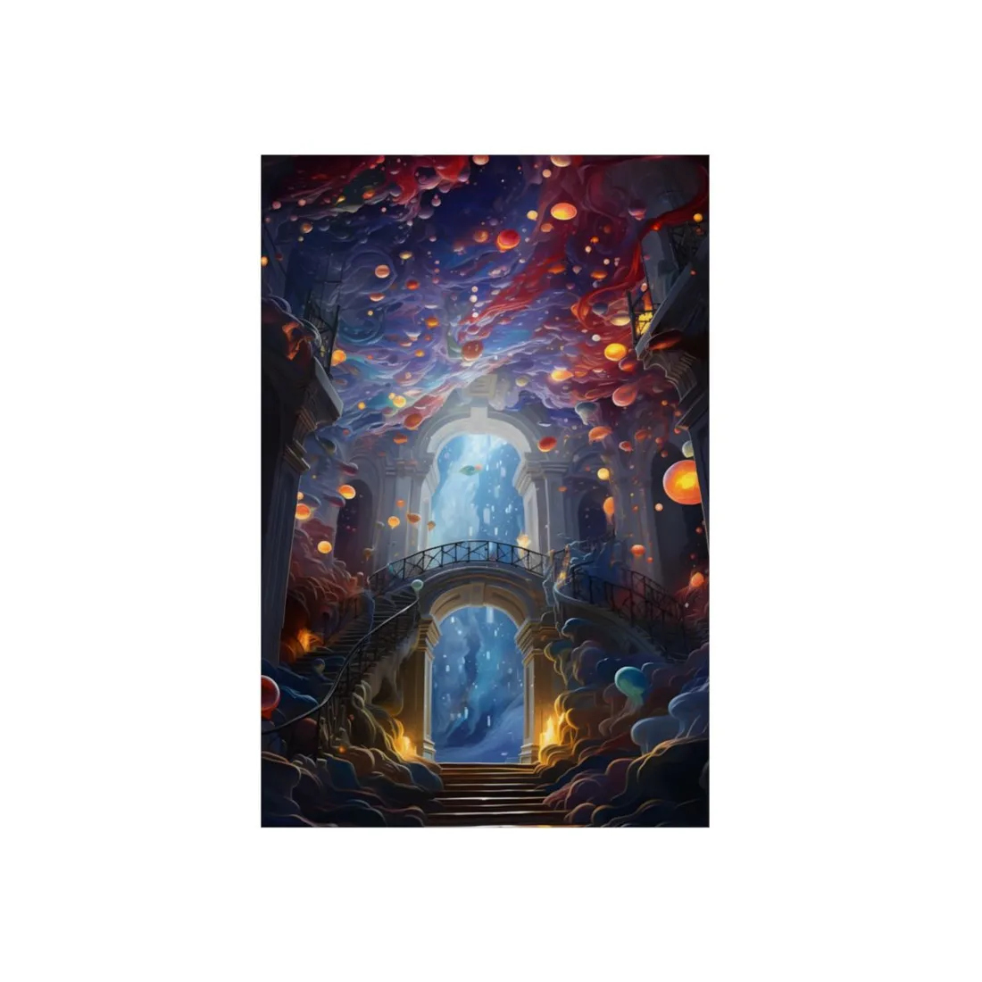 Celestial Art Gallery: Atmospheric Interior Space - Metal Poster