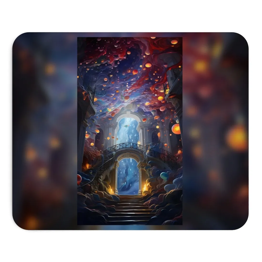 Celestial Art Gallery: Atmospheric Interior Space - Mouse Pad