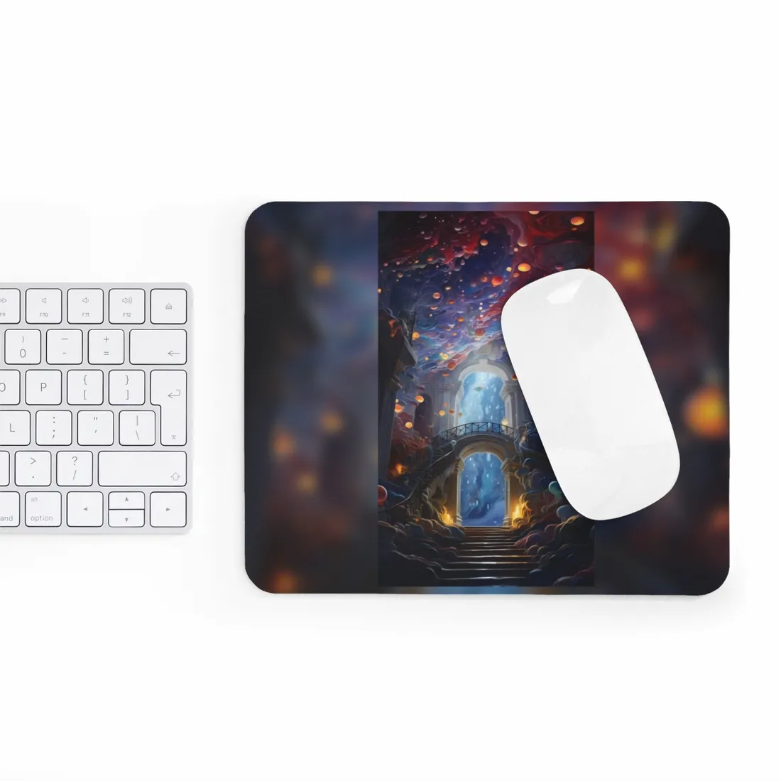 Celestial Art Gallery: Atmospheric Interior Space - Mouse Pad