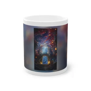 Staircase Beneath Floating Orbs Mug