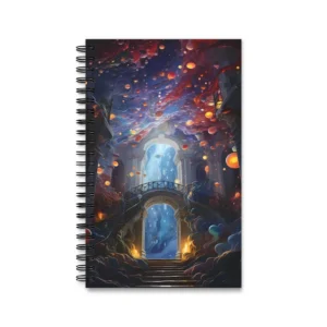 Staircase Beneath Floating Orbs Spiral Notebook
