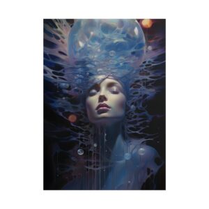 Woman with Bubble Headdress Poster