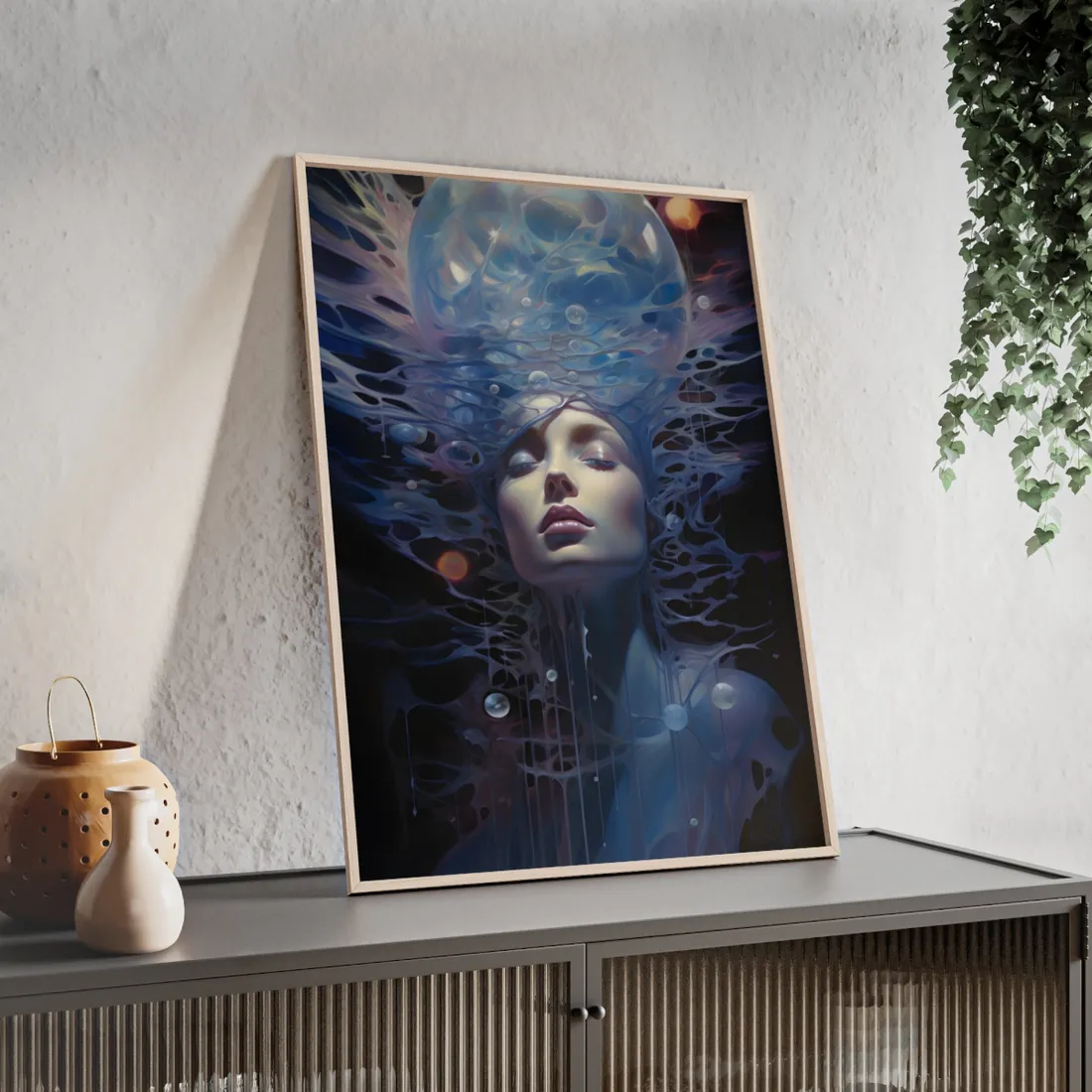 Celestial Art Gallery: Fantastical Interior Space - Framed Poster