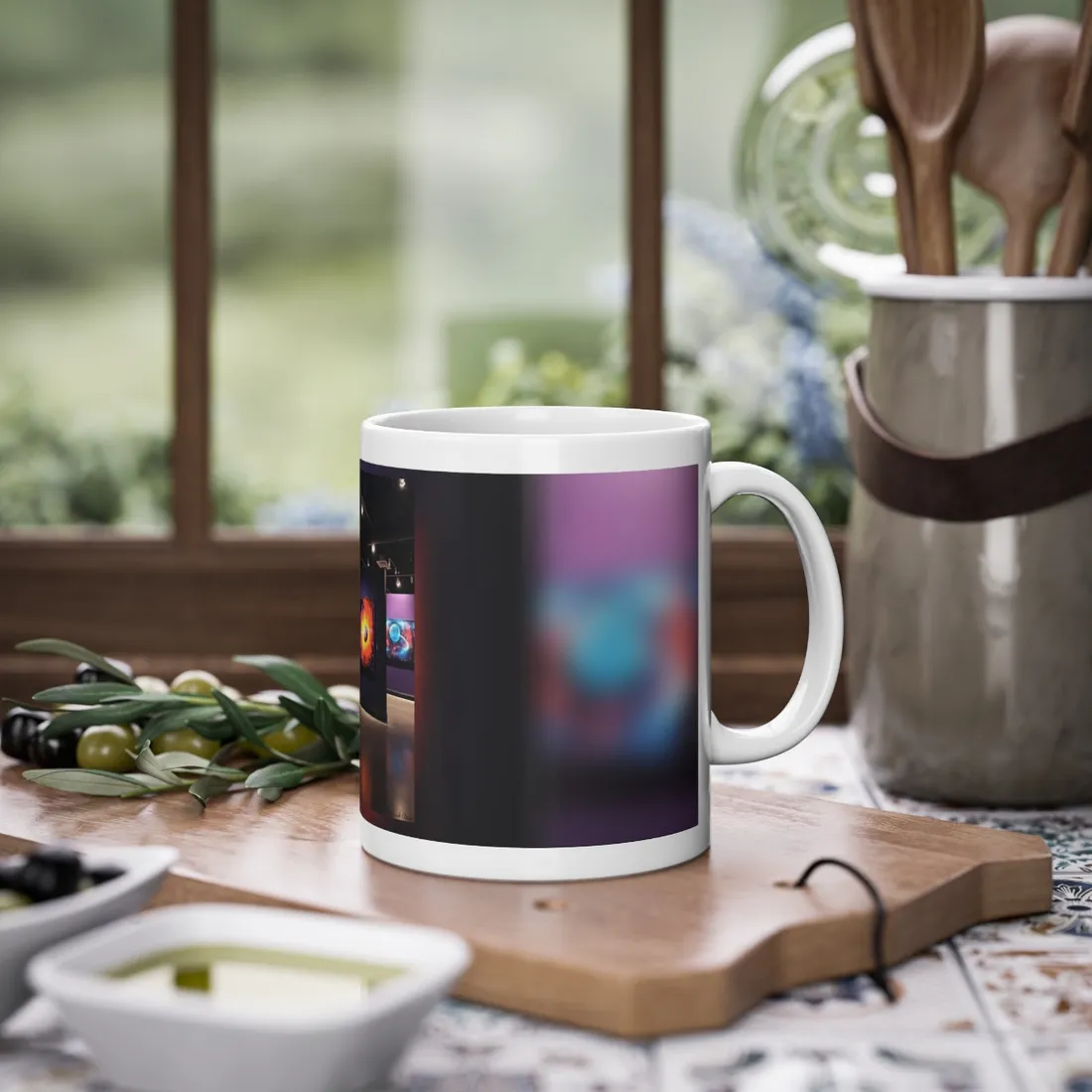 Celestial Art Gallery: Indoor Space with Dark-Light Contrast - Mug