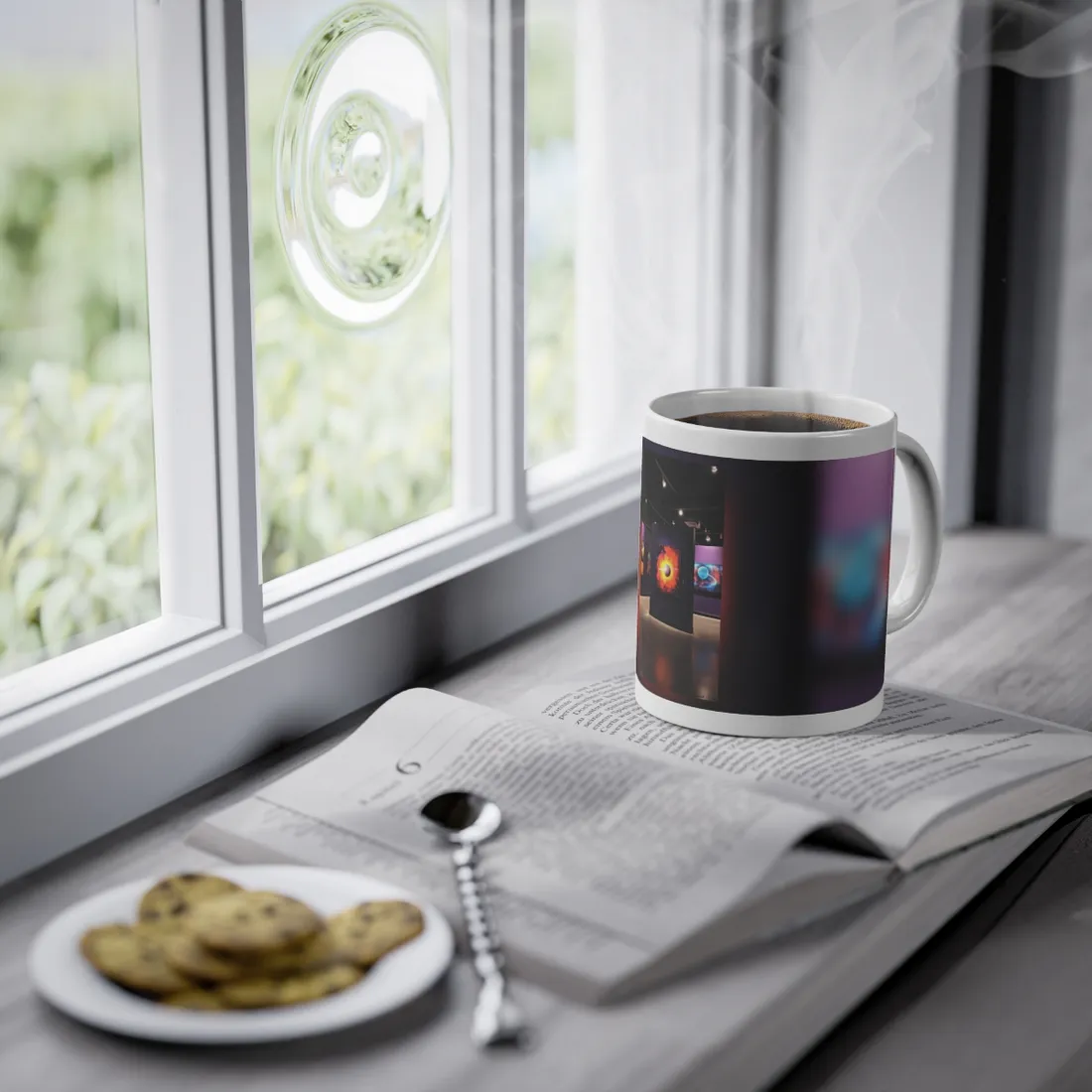 Celestial Art Gallery: Indoor Space with Dark-Light Contrast - Mug