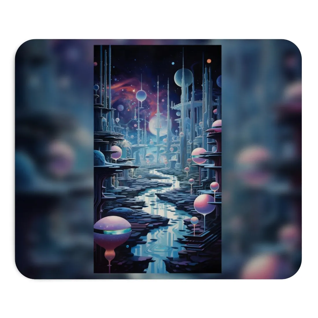 Celestial Art Gallery: Modern Architectural Design - Mouse Pad