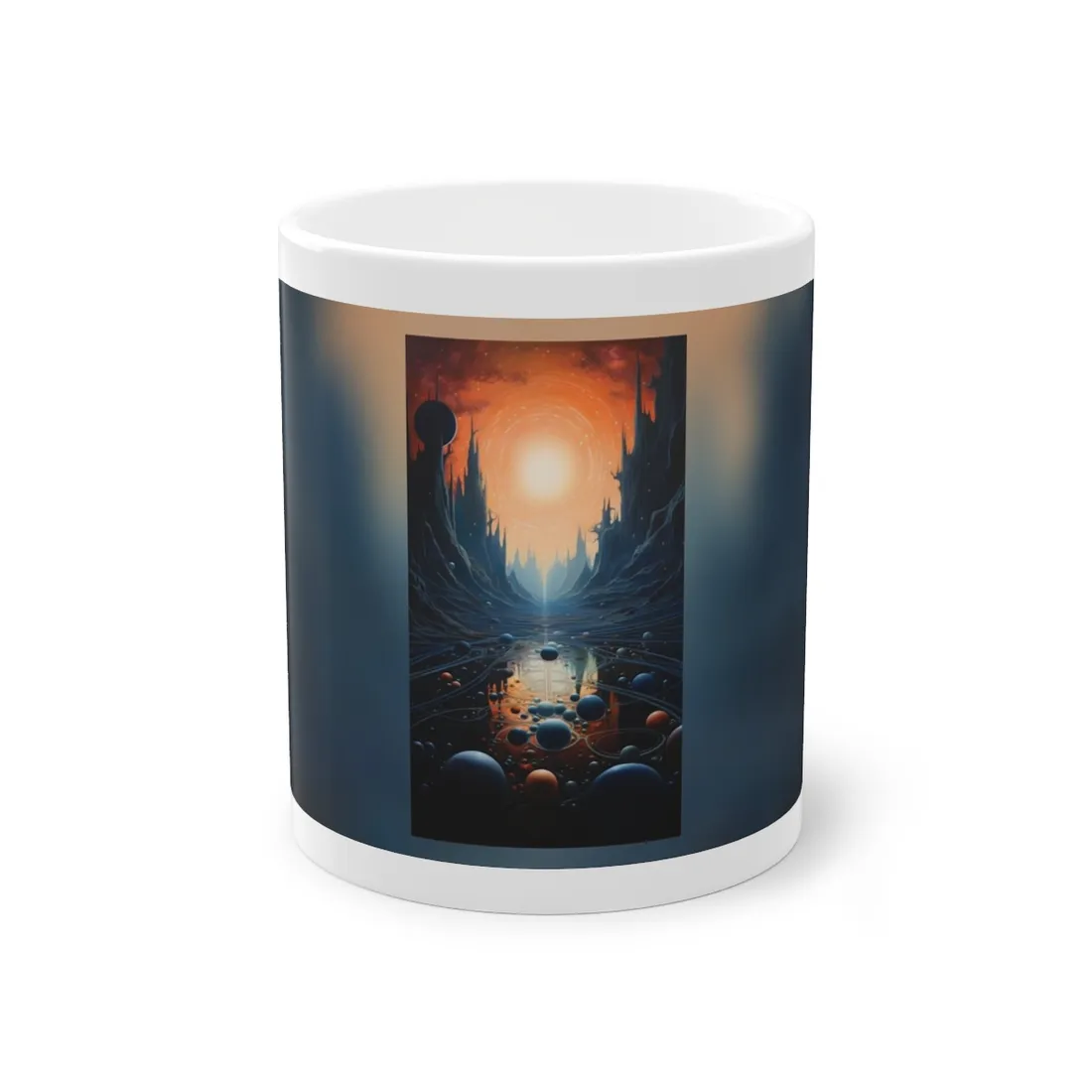Celestial Art Gallery: Space-Inspired Serenity in a Muted Tone - Mug