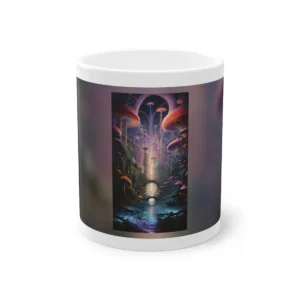 Glowing Mushroom Fantasy City Mug