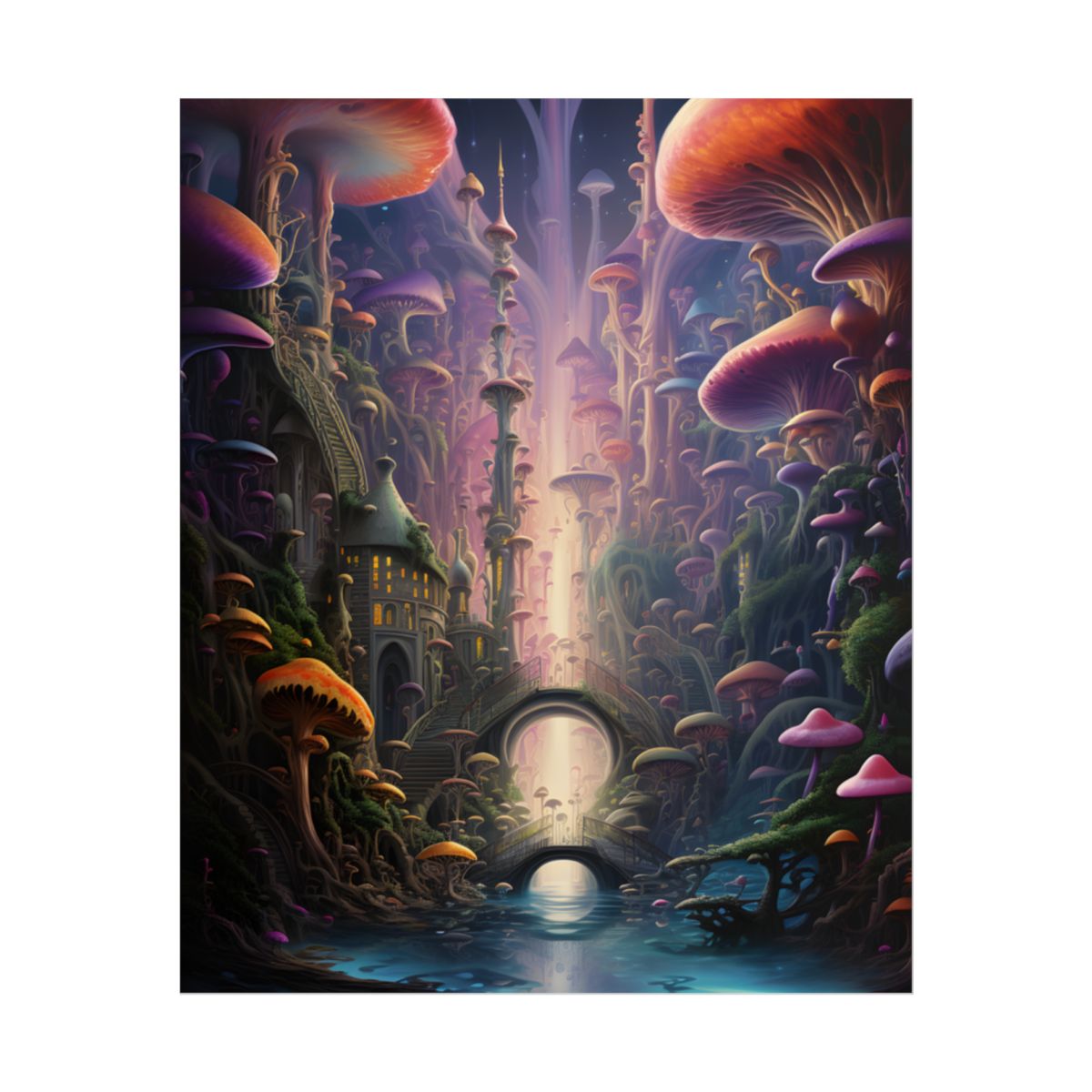 Celestial Art Gallery: Star Motif Interior Scene - Poster