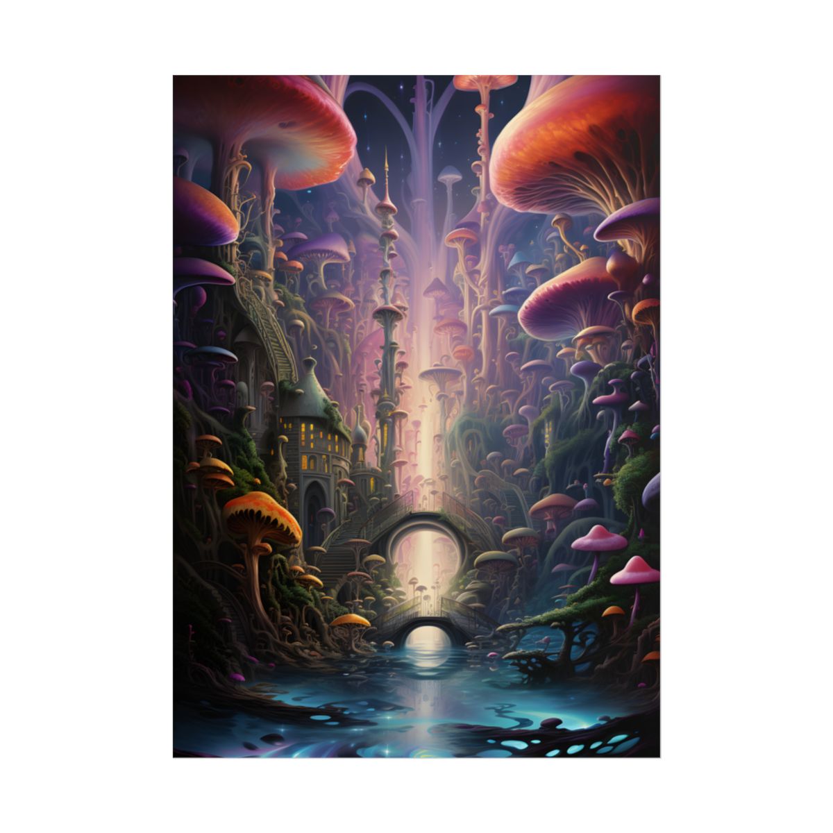 Celestial Art Gallery: Star Motif Interior Scene - Poster