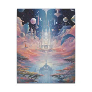 Floating Spires Above Clouds Canvas Print