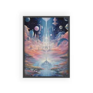 Floating Spires Above Clouds Framed Poster