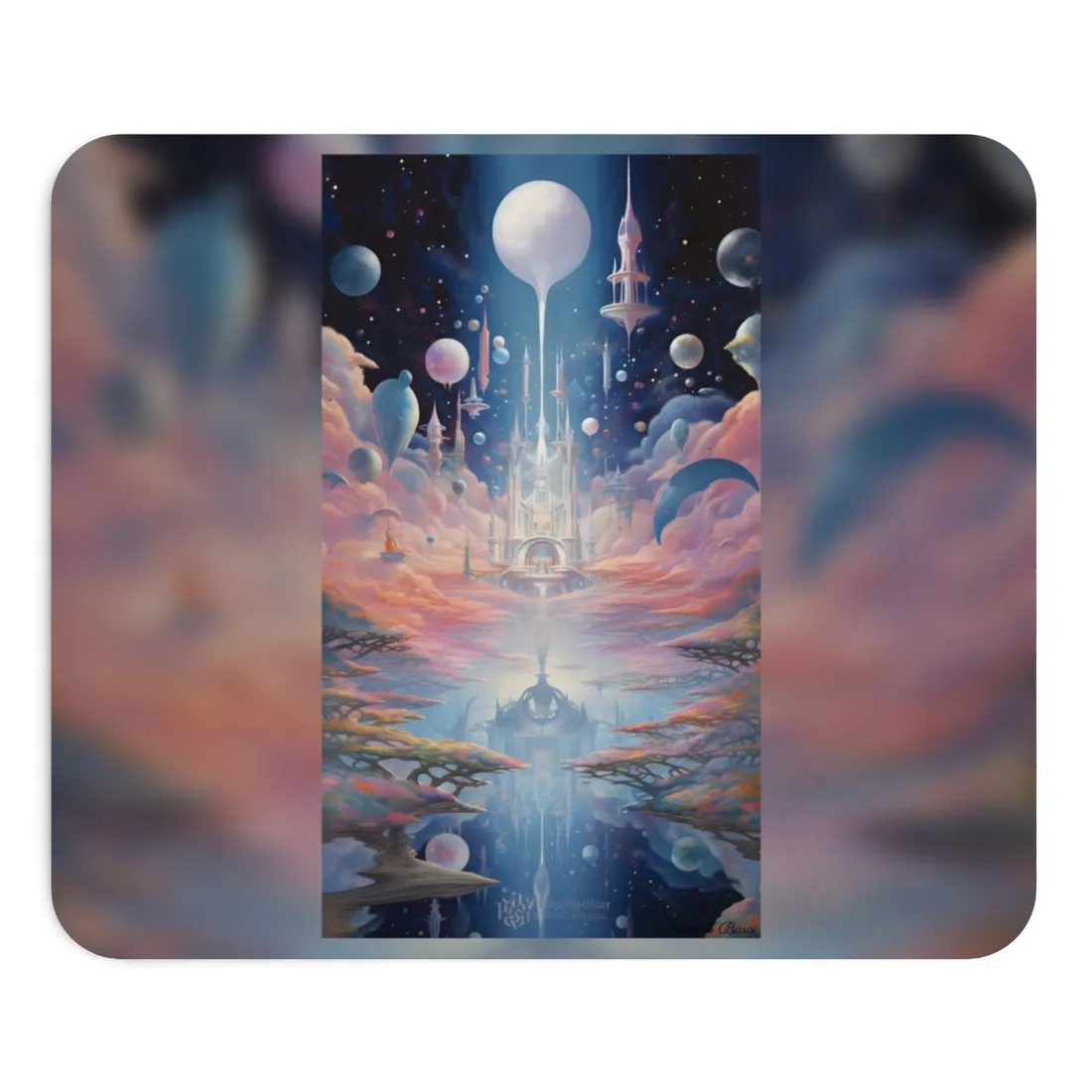 Celestial Art Gallery: Unique Morning Abstract Artworks - Mouse Pad