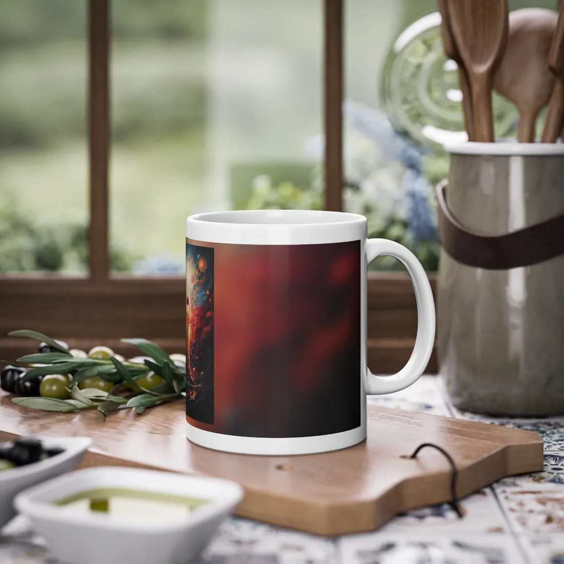 Celestial Art Gallery: Vibrant Otherworldly Masterpiece - Mug