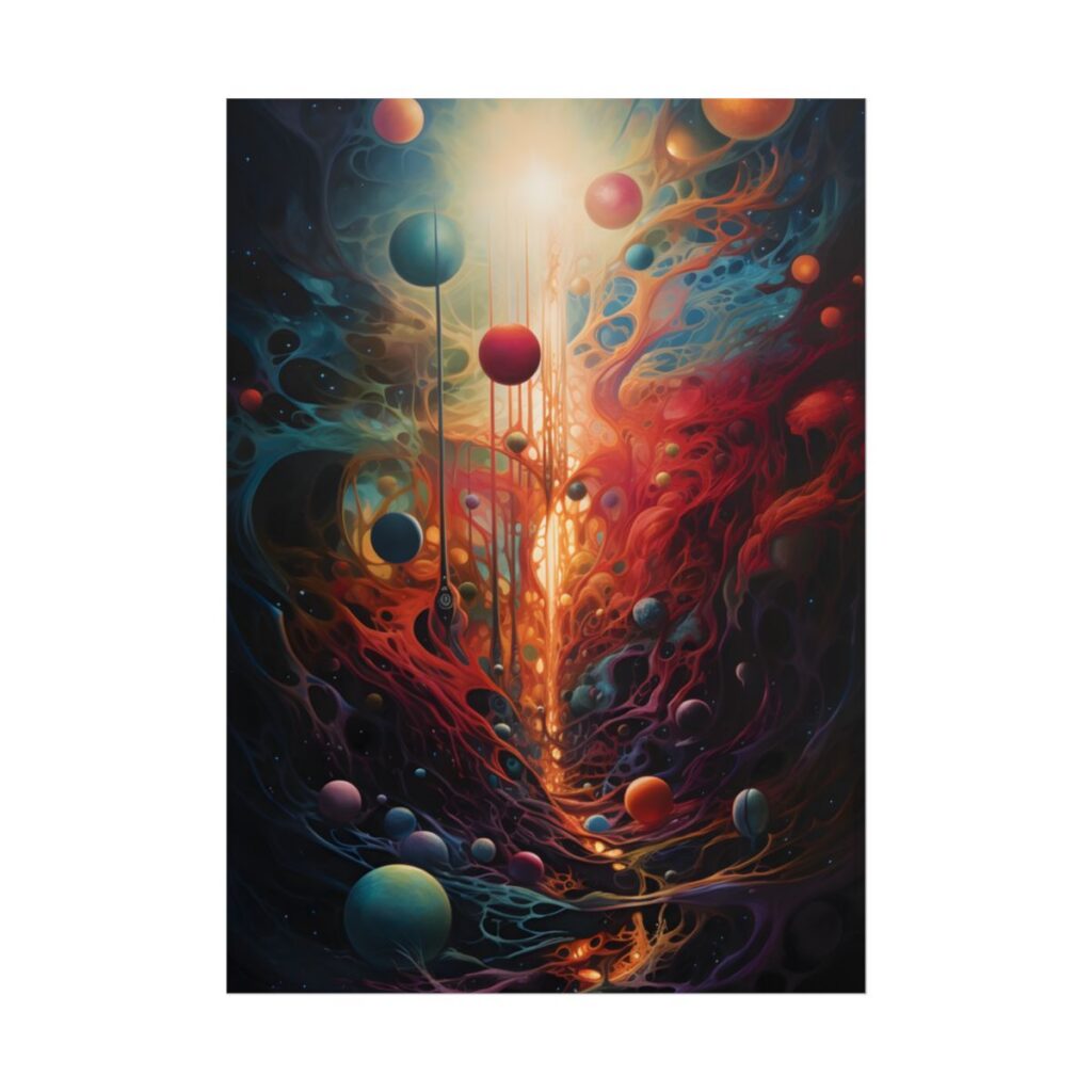 Celestial Art Gallery: Vibrant Otherworldly Masterpiece - Poster