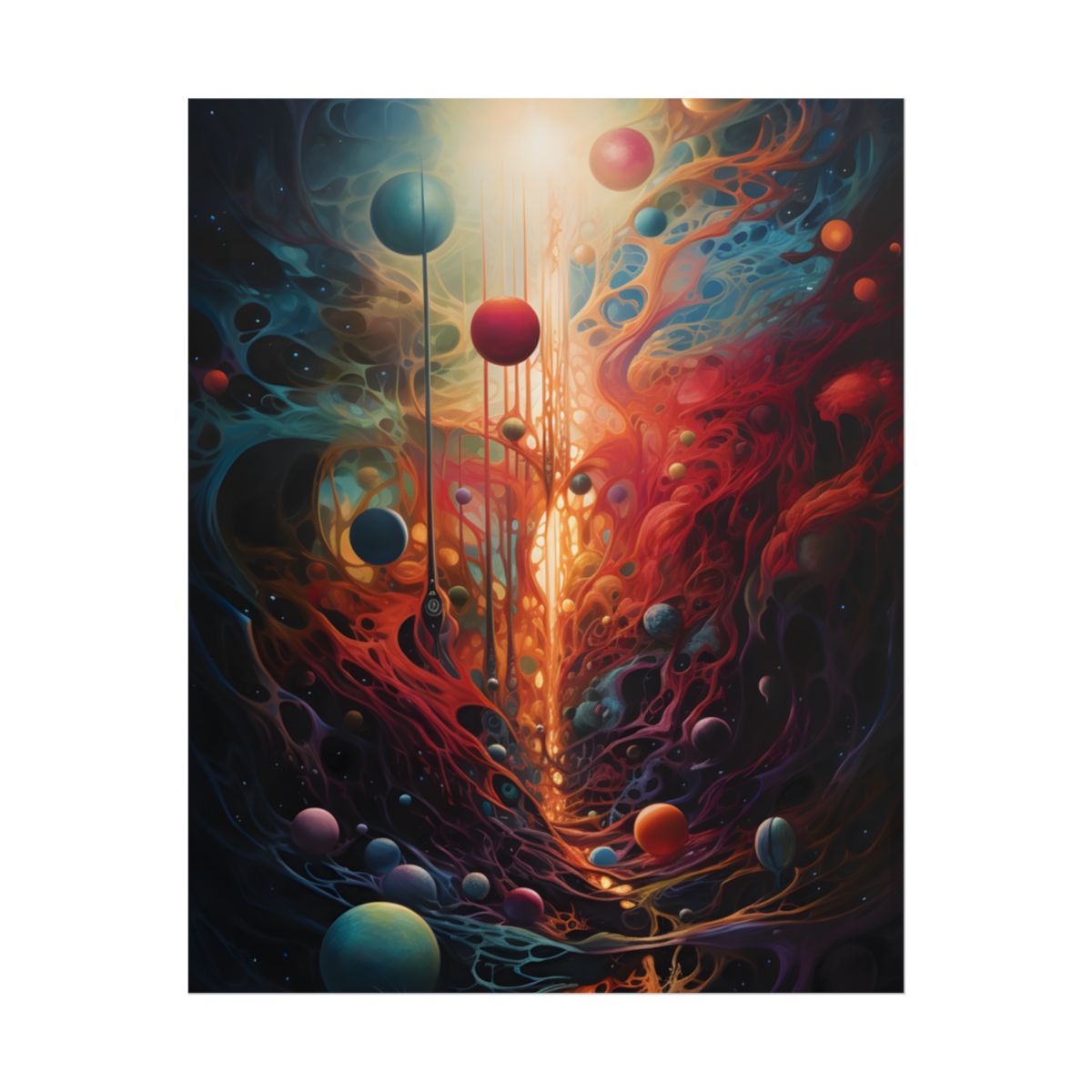 Celestial Art Gallery: Vibrant Otherworldly Masterpiece - Poster