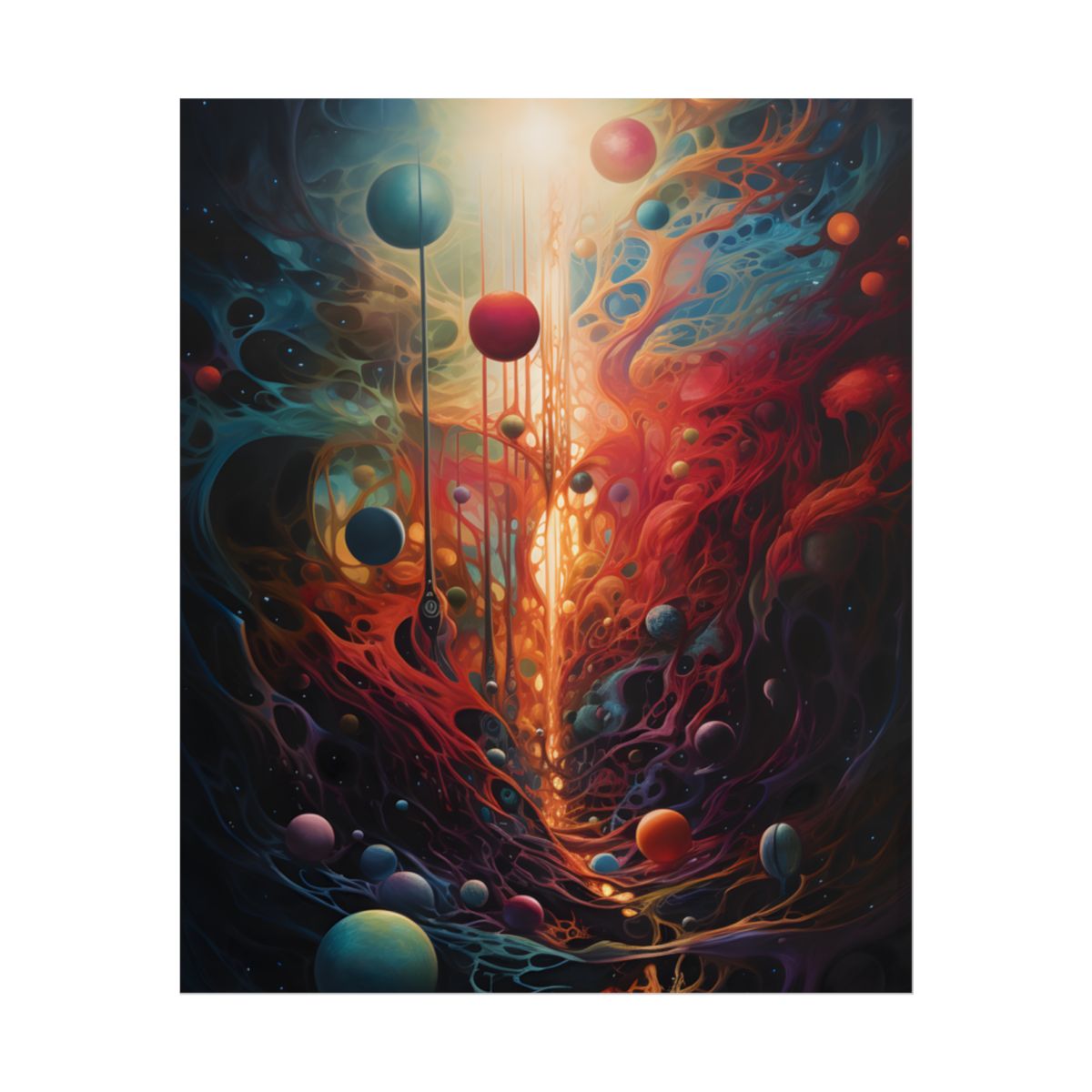 Celestial Art Gallery: Vibrant Otherworldly Masterpiece - Poster