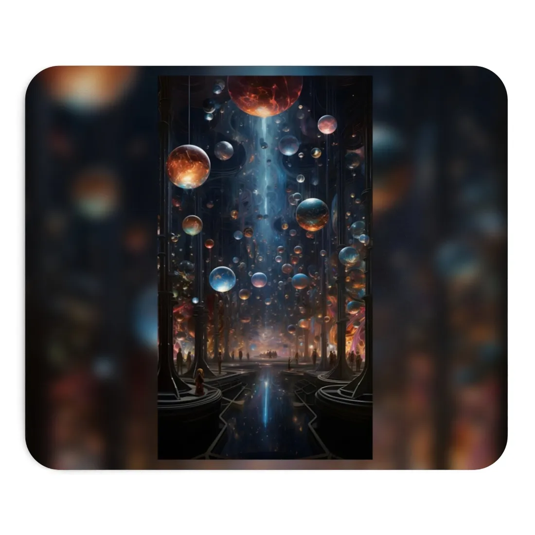 Celestial Art Gallery: Wide-Angle Shot of Cosmic Masterpieces - Mouse Pad