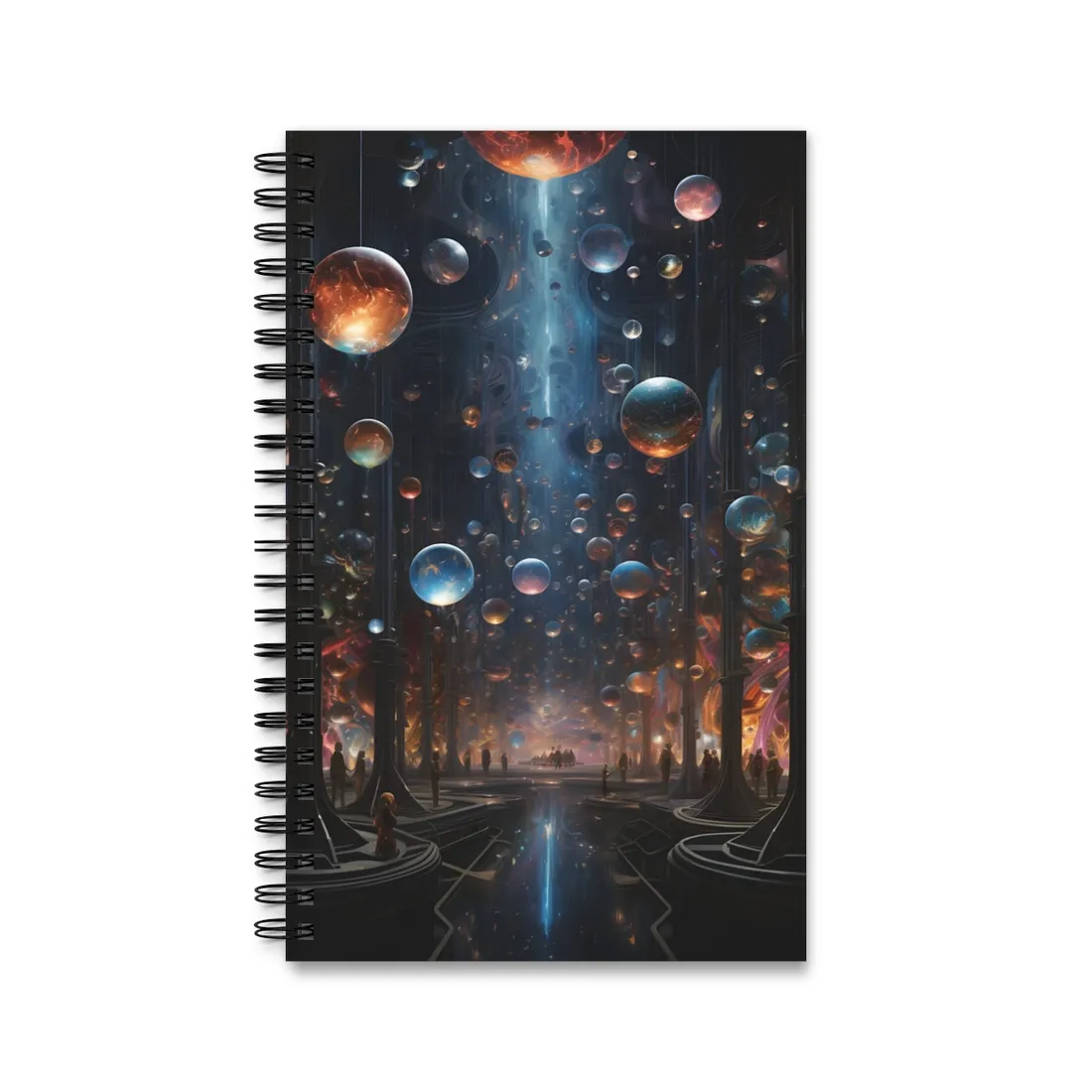 Celestial Art Gallery: Wide-Angle Shot of Cosmic Masterpieces - Spiral Notebook