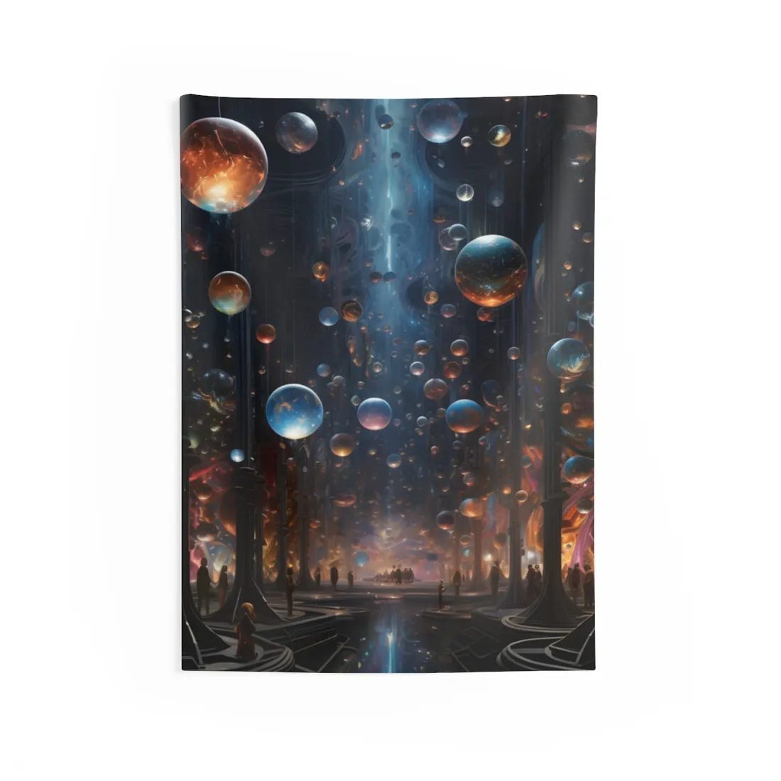 Celestial Art Gallery: Wide-Angle Shot of Cosmic Masterpieces - Wall Tapestry