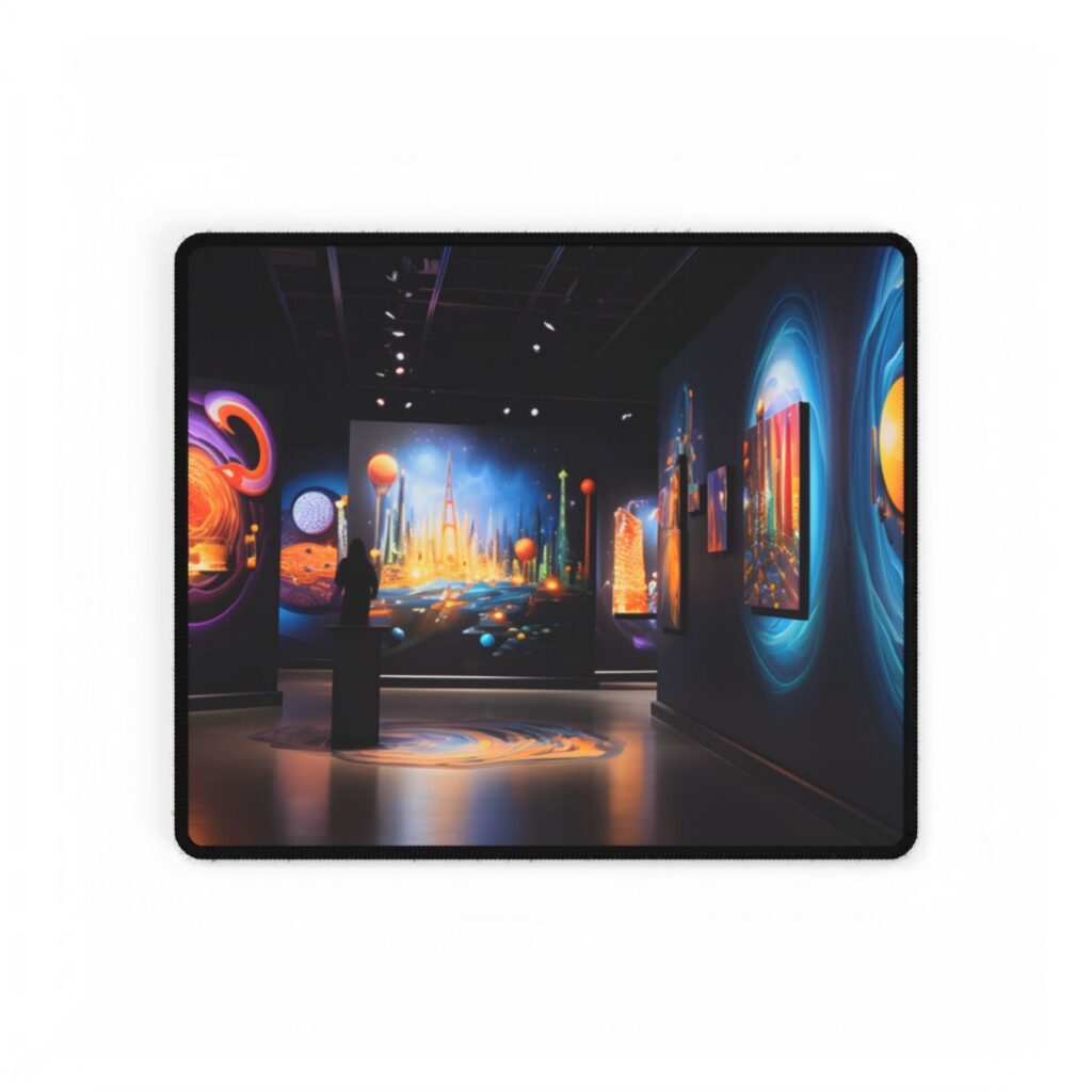 Celestial Art Gallery: Wide-Angle Shot of Space Artwork - Desk Mat