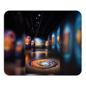 Art Gallery with Glowing Swirls Mouse Pad