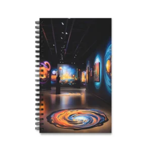 Art Gallery with Glowing Swirls Spiral Notebook