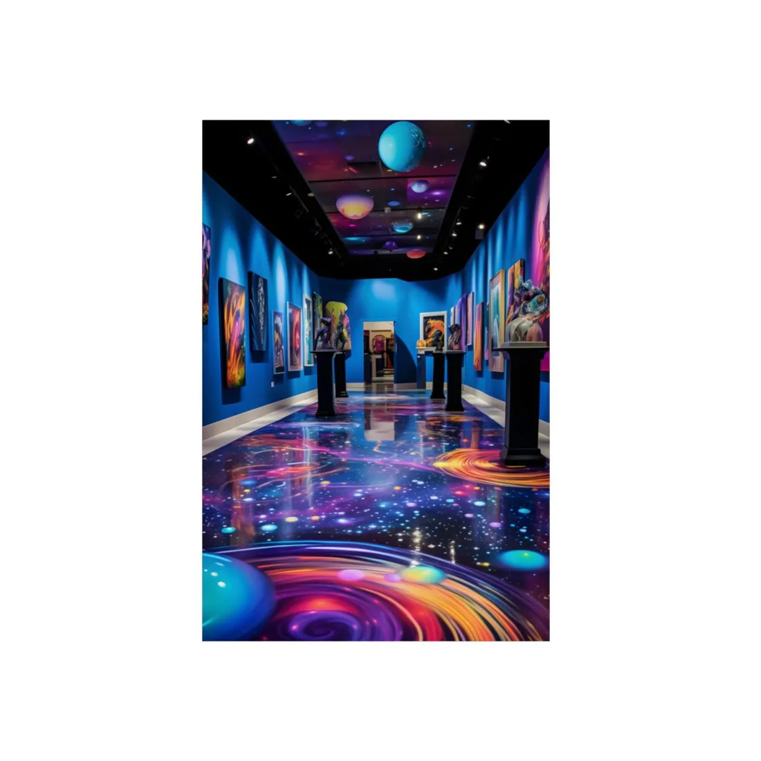 Celestial Art Gallery: Wide-Angle View with Soft Lighting - Metal Poster