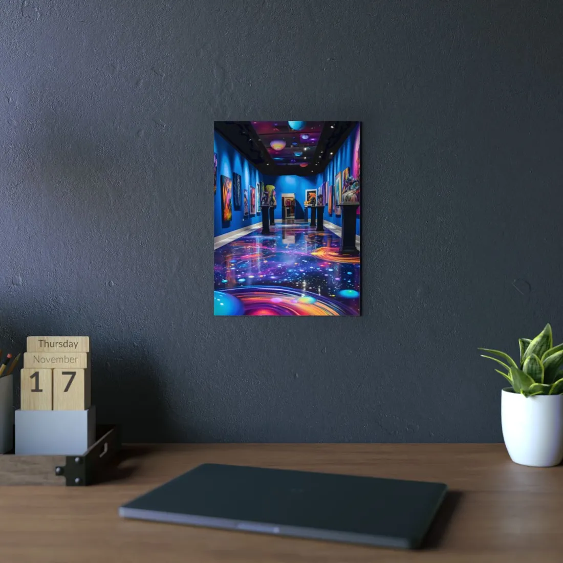Celestial Art Gallery: Wide-Angle View with Soft Lighting - Metal Poster