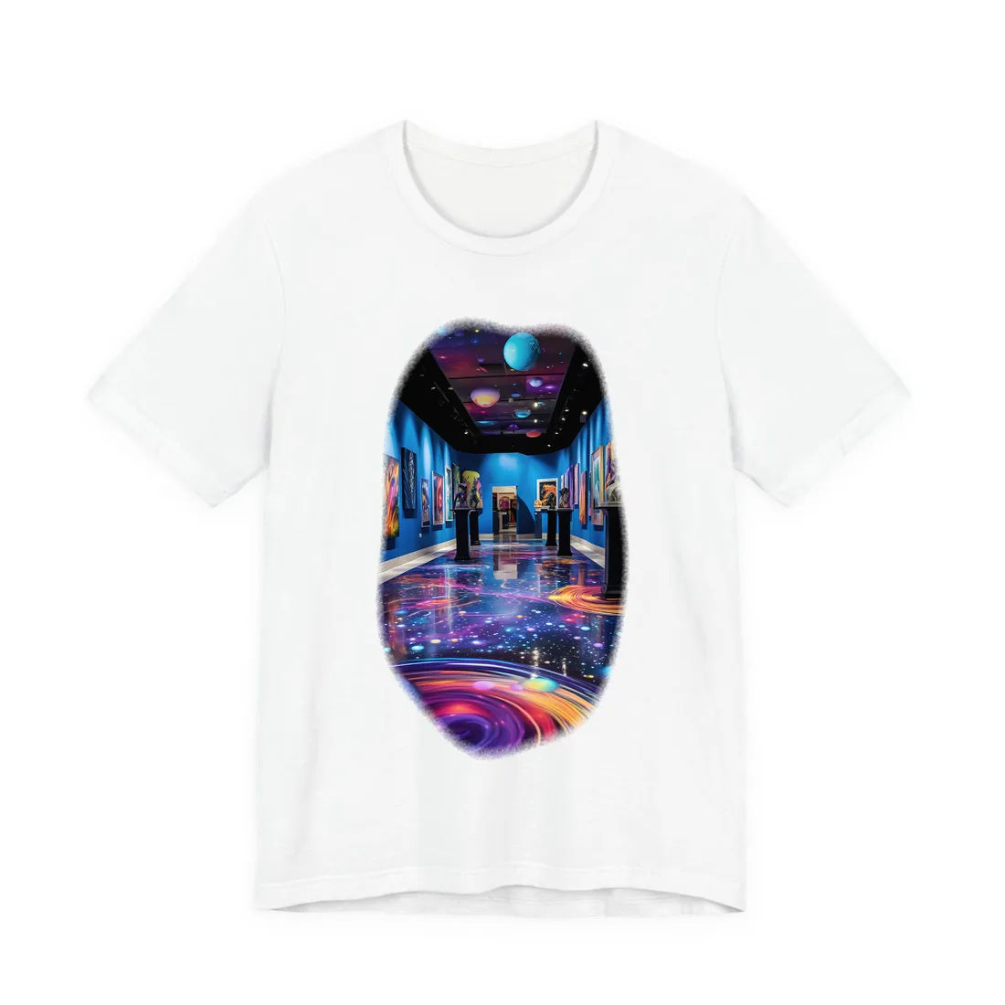 Celestial Art Gallery: Wide-Angle View with Soft Lighting - T-Shirt (White)