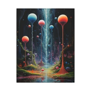 Glowing Orbs Reflection Canvas Print