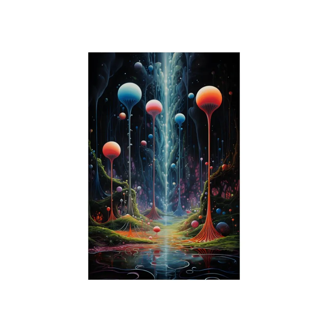 Celestial Dreams: Soft Blue Art Gallery - Metal Poster
