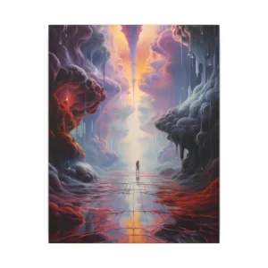 Lone Figure on Reflective Path Canvas Print