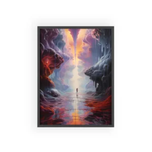 Lone Figure on Reflective Path Framed Poster