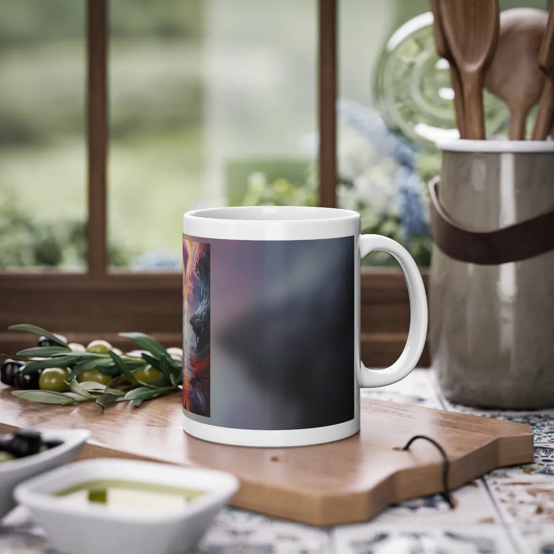 Celestial Dreams: Vibrant Fantastical Landscape Art - Mug