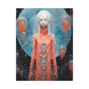 Figure Under Blue Moon Canvas Print