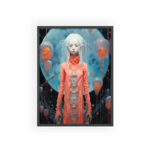 Figure Under Blue Moon Framed Poster