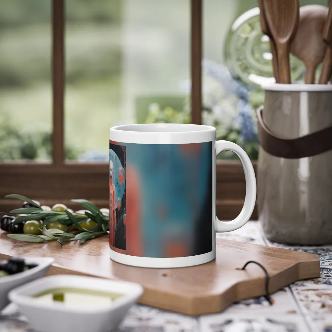 Celestial Dreams: Vibrant Stars and Planets Art - Mug