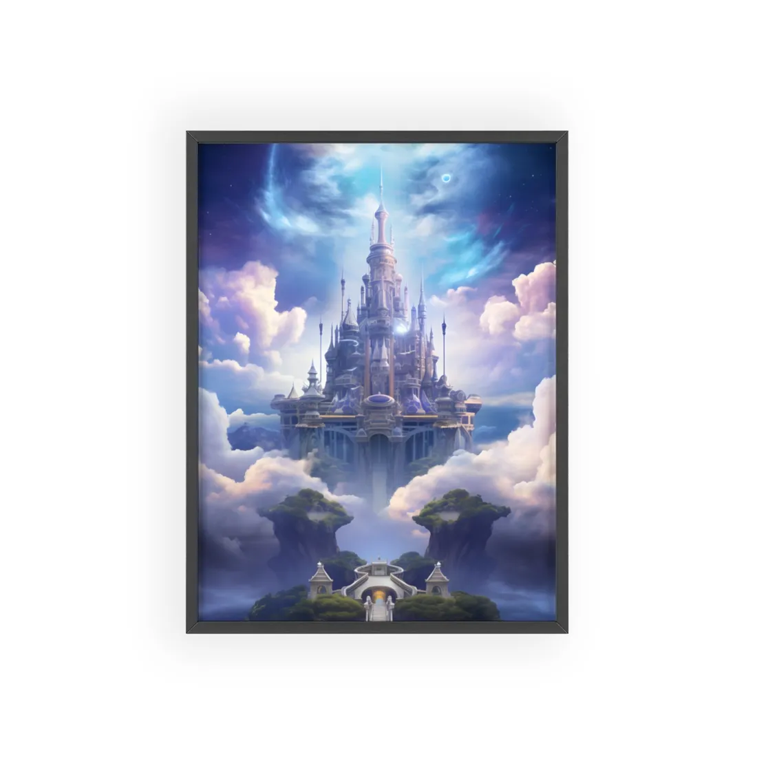 Celestial Fantasy Floating City: Dreamlike - Framed Poster