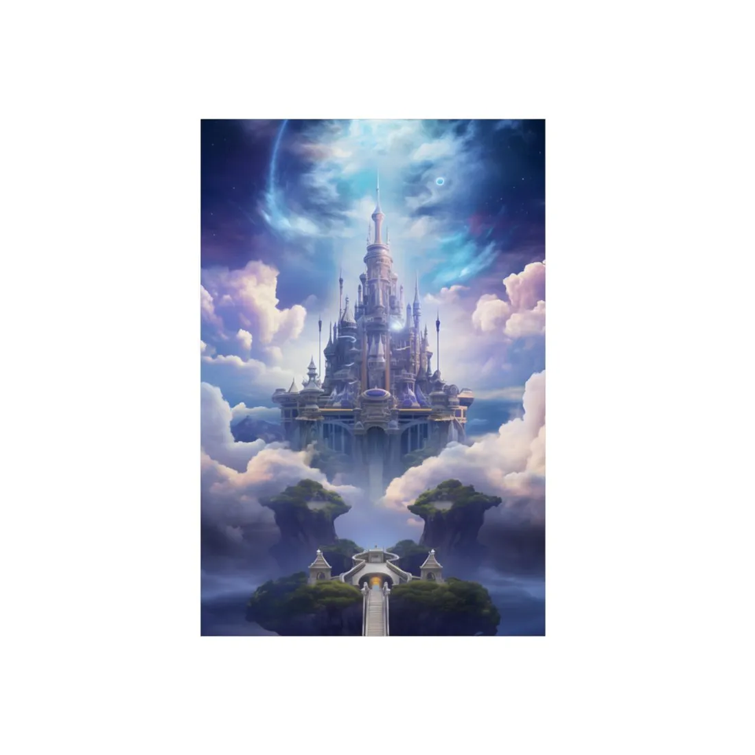 Celestial Fantasy Floating City: Dreamlike - Metal Poster