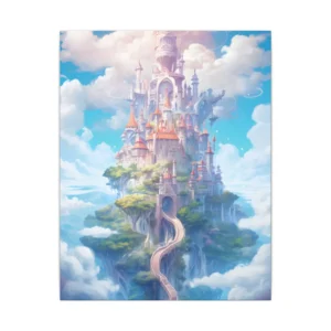 White Castle with Orange Roofs Canvas Print