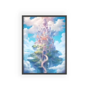 White Castle with Orange Roofs Framed Poster