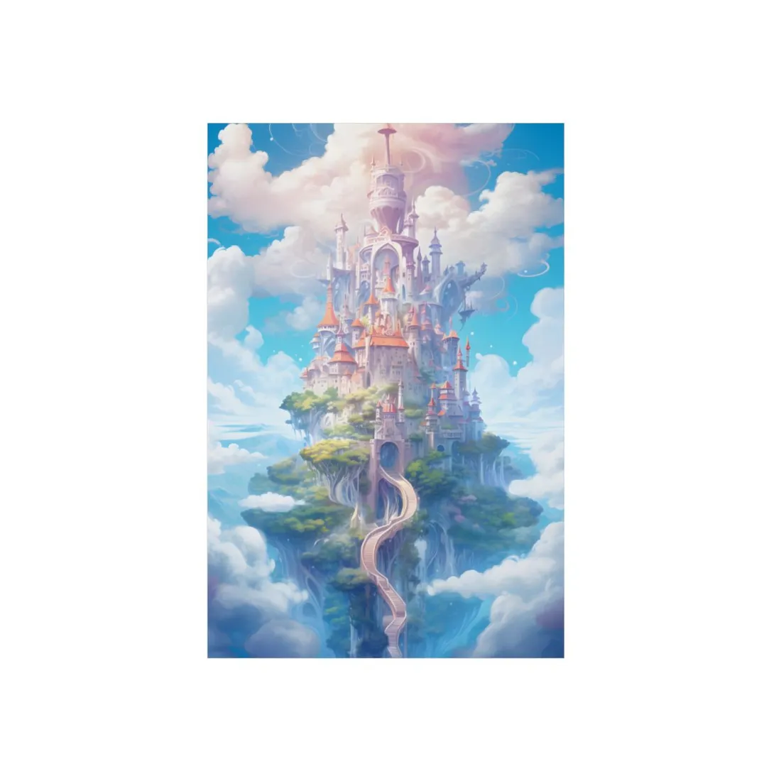 Celestial Fantasy Floating City: Dreamy - Metal Poster