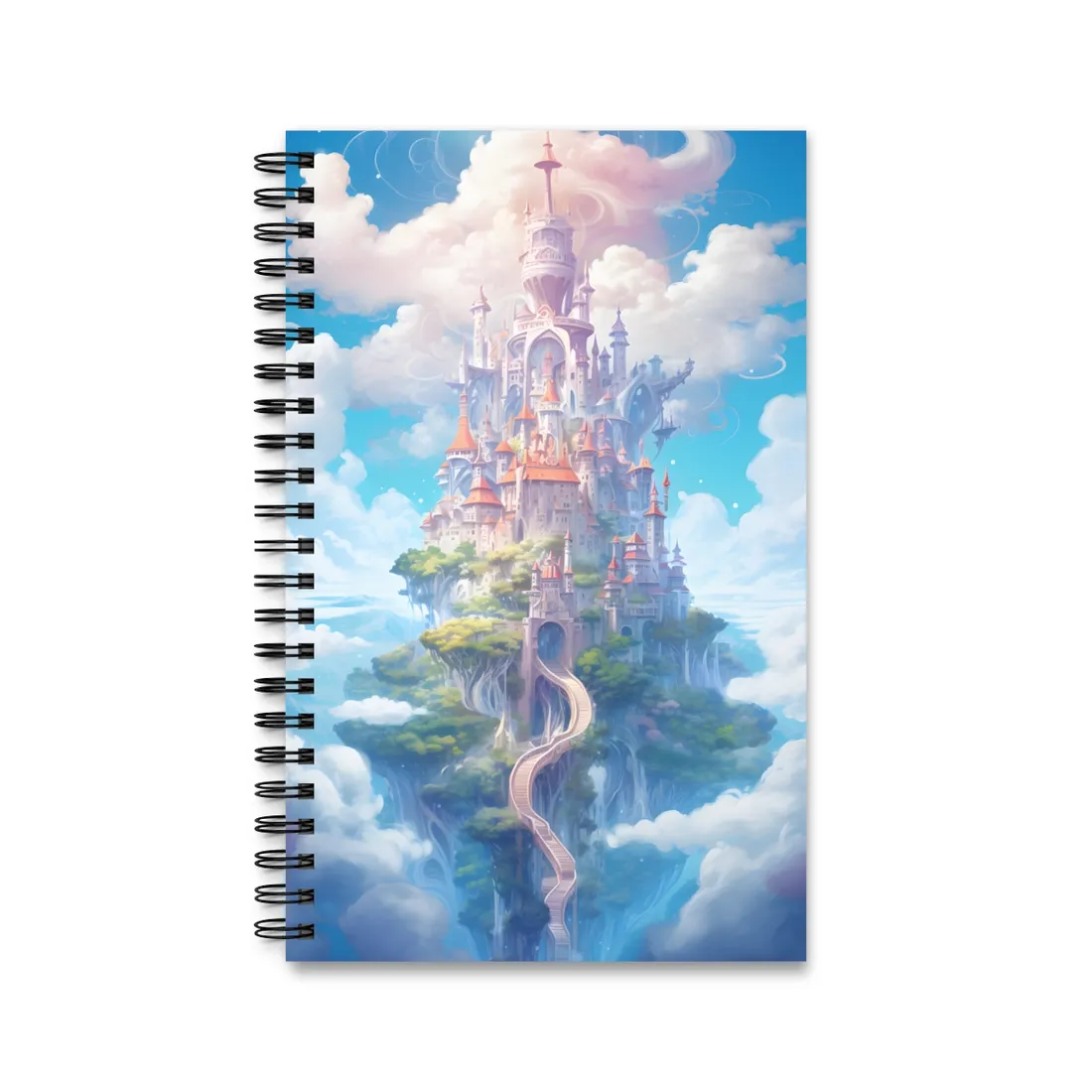 Celestial Fantasy Floating City: Dreamy - Spiral Notebook