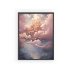 Golden Castle in Clouds Framed Poster