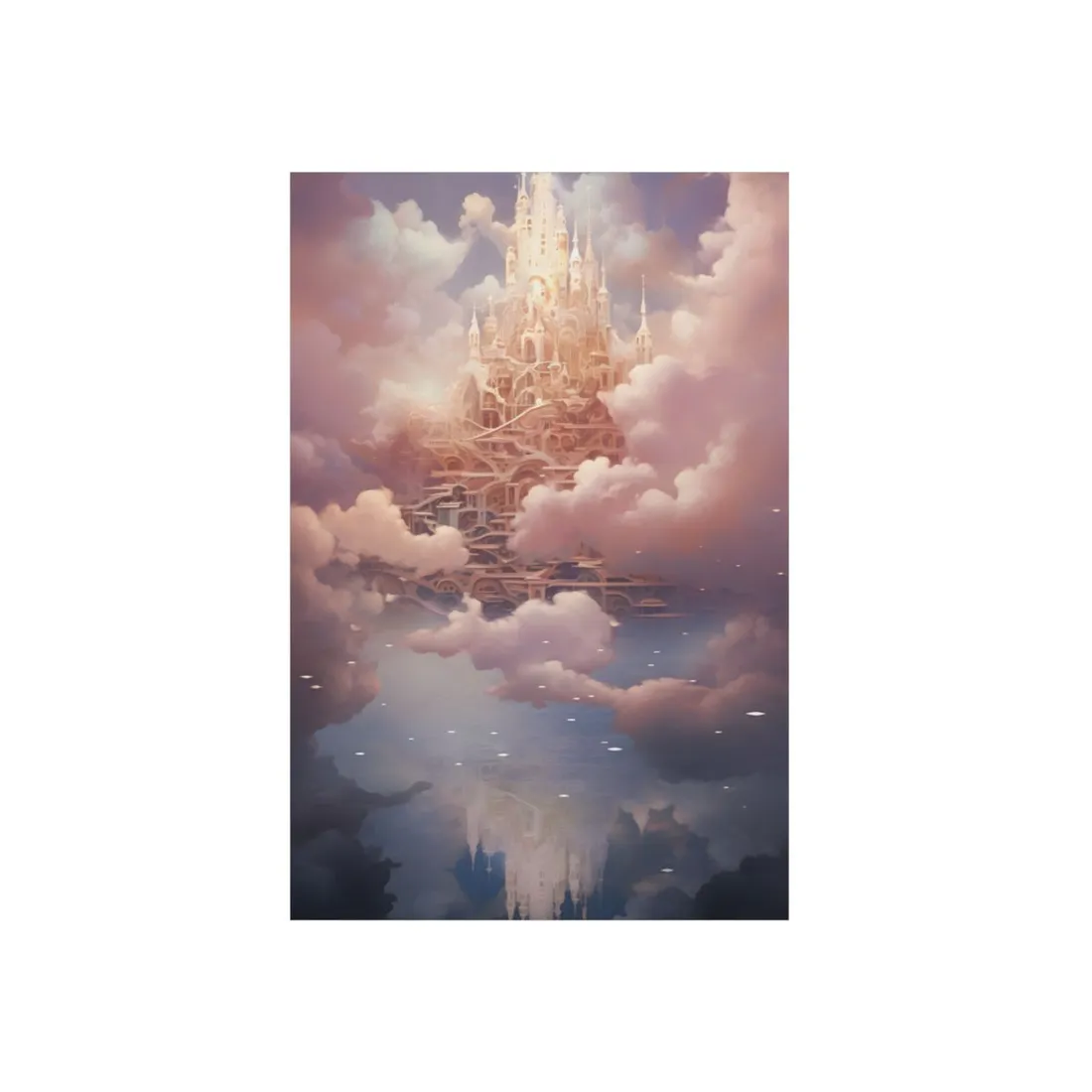 Celestial Fantasy Floating City - Metal Poster