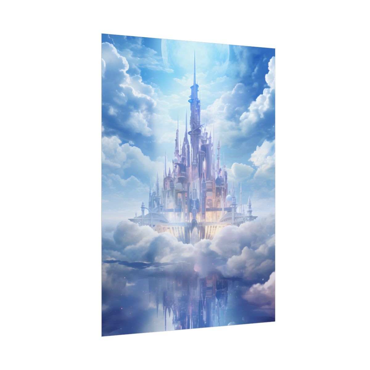 Celestial Fantasy Realm: Floating City in the Sky Artwork - Poster