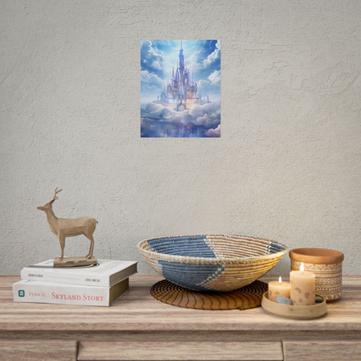 Celestial Fantasy Realm: Floating City in the Sky Artwork - Poster