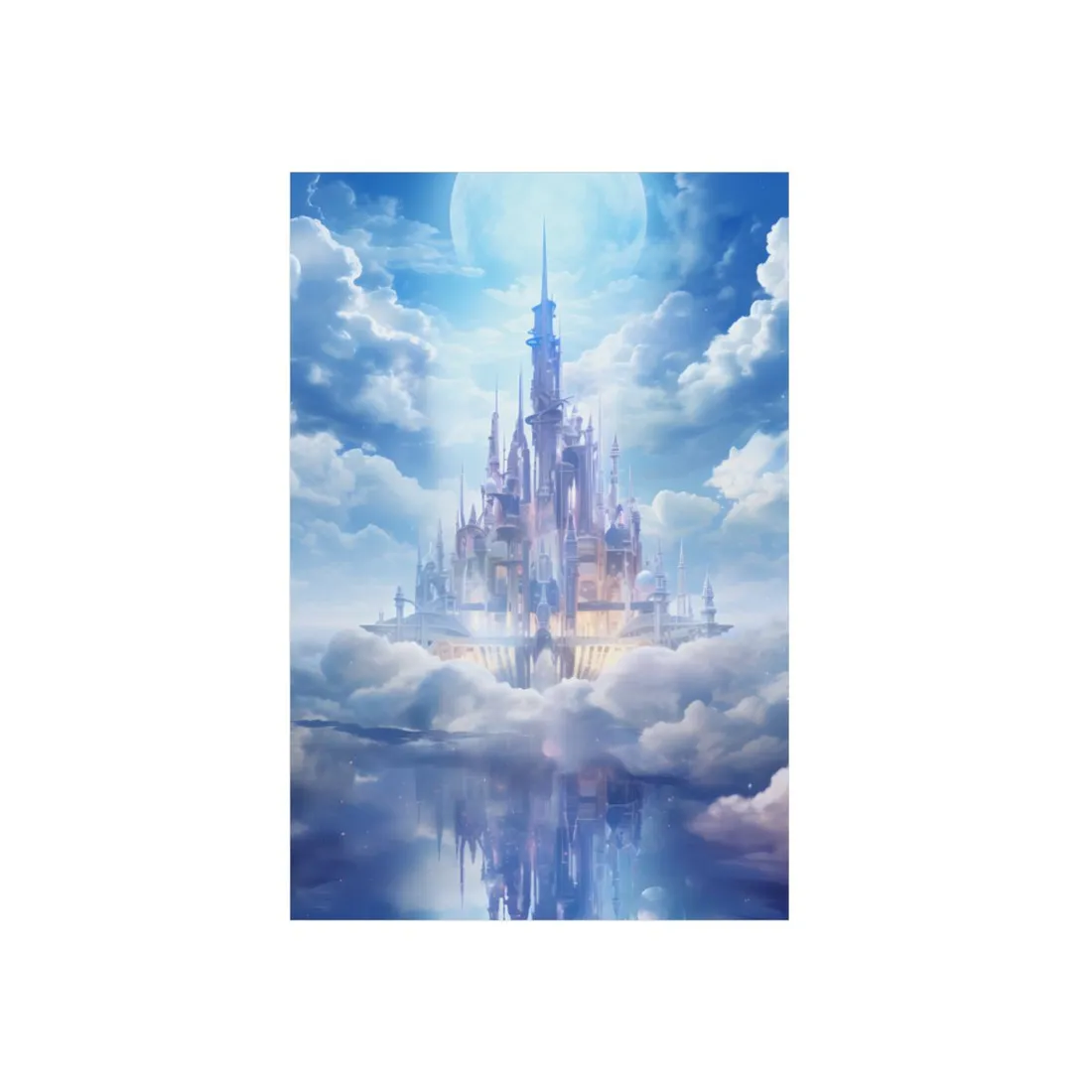 Celestial Fantasy Realm: Floating City in the Sky - Metal Poster