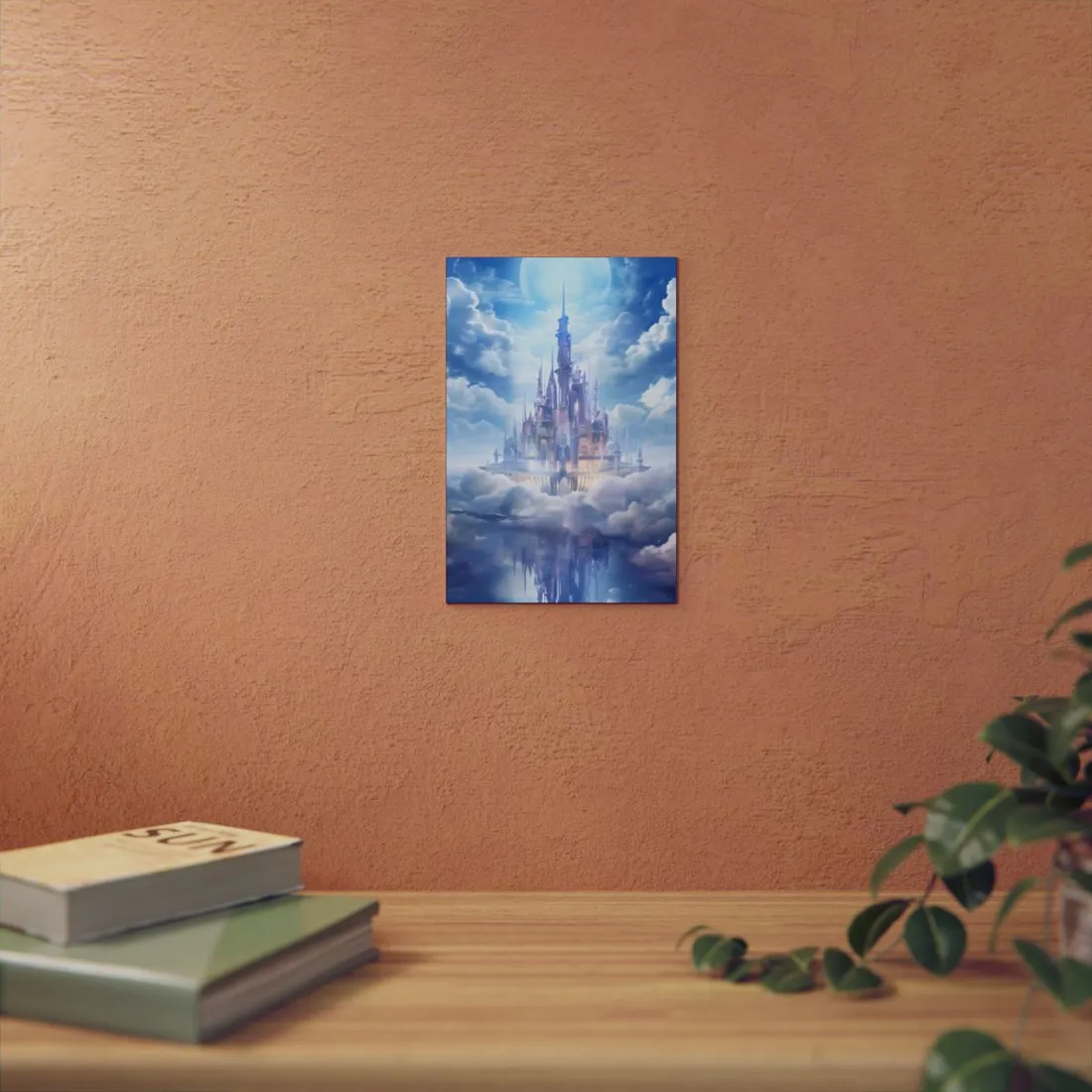 Celestial Fantasy Realm: Floating City in the Sky - Metal Poster